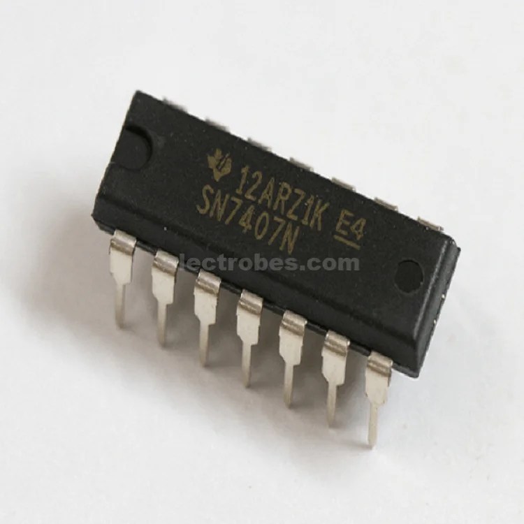 07.jpg 74LS07 HEX Buffers/Drivers with Open-Collector Gate IC