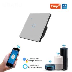 1-Gang Smart Home Wall Mount WiFi Switch APP Controlled Time Setting Touch Switch EU 100-240V