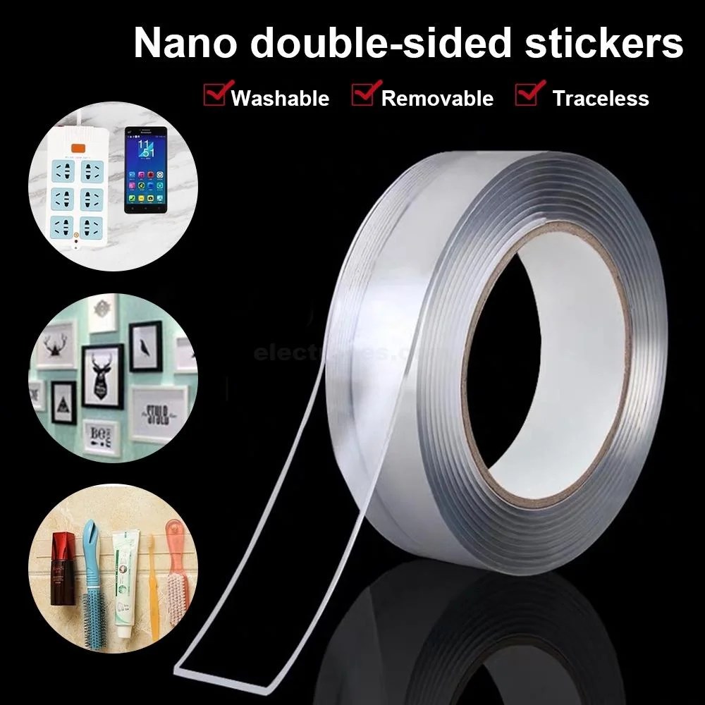 1M-Double-Sided-Tape-Nano-Magic-Tape-Washable-Adhesive.jpg 20mm Width Nano Tape Double Sided Waterproof Transparent Adhesive Tape - Image 3