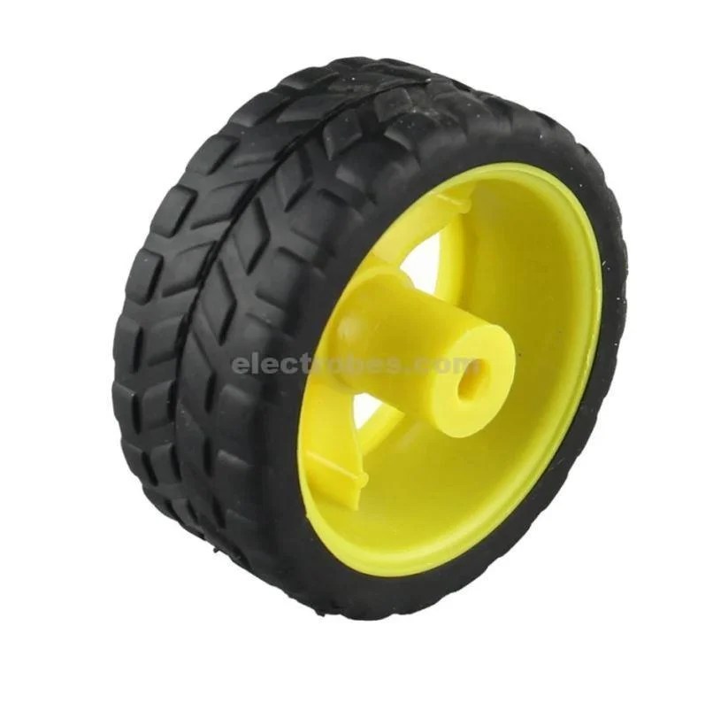 1c81094e10eb72f84b45a22c3632aa6f.jpg 65mm Smart Robot Car Tyres Wheel for Gear Motor (Yellow) - Image 2