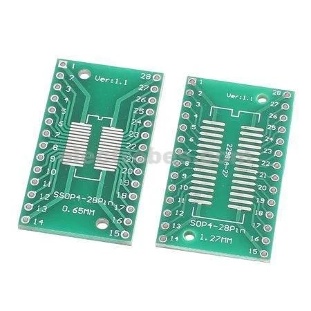 1dc71cf1-f480-4e8a-b940-06fd90ea4f05_1.2ddd59234182acaccae5b427e0d79550.jpeg TSSOP28 SOP28 SMD to DIP28 Adapter Dual PCB