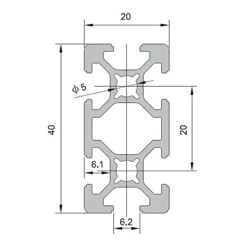 2040-Aluminium-Extrusions.jpg 2040 T-Slot Aluminum Profile Extrusion for 3D Printer & CNC Machine - Image 2