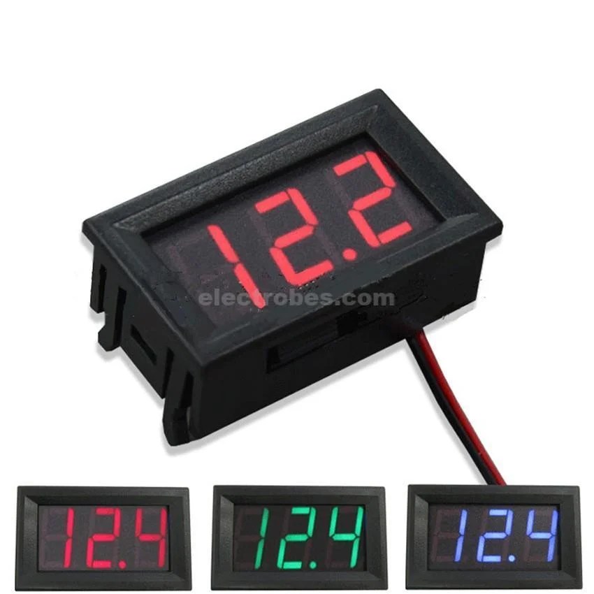 259f44082876531ce0fb752c7e25d150.jpg 0-100V DC Panel Mount Digital Voltmeter 4.5V-35V DC Input – 2 Wire - Image 3