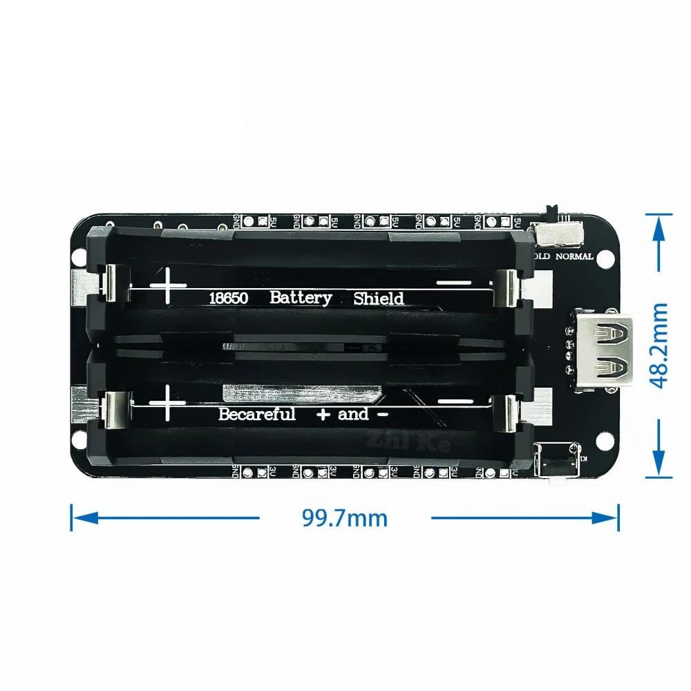 2x-18650-lithium-battery-shiled-v8-mobile-power-expansion-board-module-5v-3A-3V-1A-micro-usb-port-at-best-price-in-pakistan-1.jpg 1865O Battery Holder Double Li-ion V8 Battery Shield Micro USB Type C USB Charging Ports - Image 6