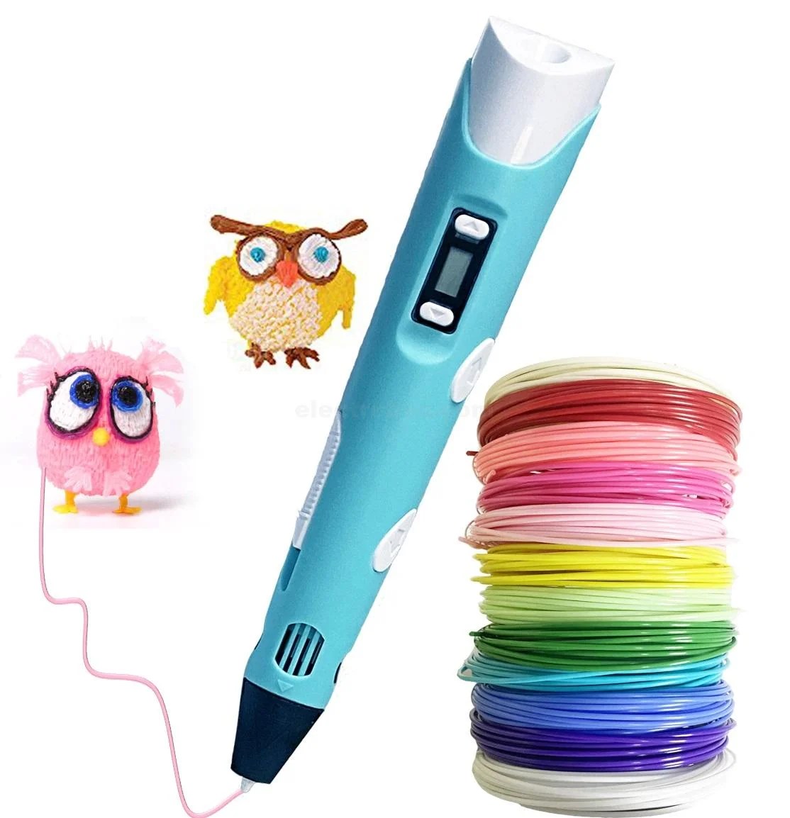 3D-Printing-Pen-3D-Pen-OLED-Display-With-12-Color-PLA-ABS-Filaments-3D-Drawing-Printer.jpg 3D Printing Drawing Pen for Creative Modelling and Education - Image 3