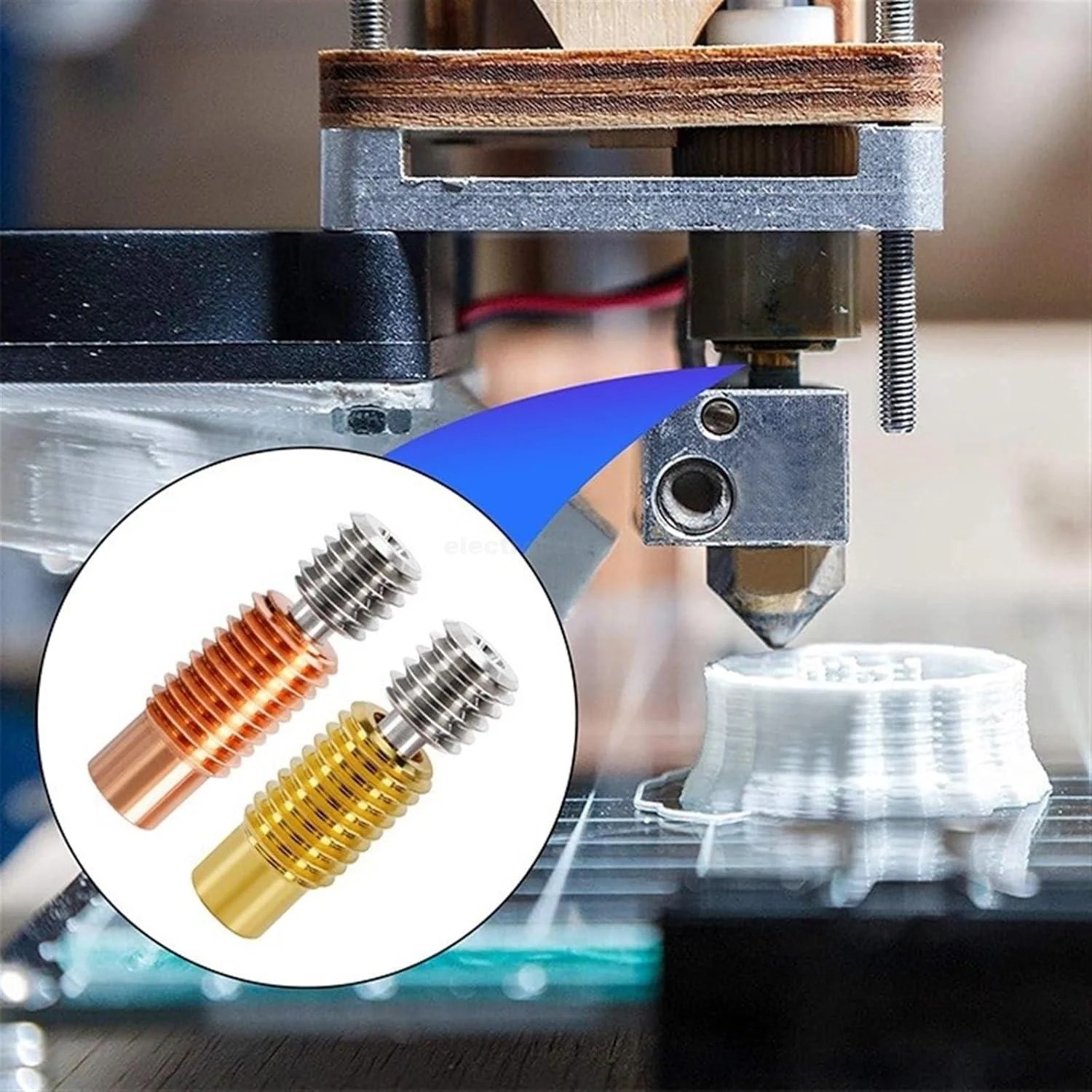 3D-printer-accessories-E3D-V6-titanium-alloy-red-copper-throat-gold-plated-high-temperature-resistant-M7-thread-in-Pakistan.jpg Titanium Alloy Heatbreak Throat for V6 RepRap 3D Printer Hotend 1.75mm Filament - Image 2