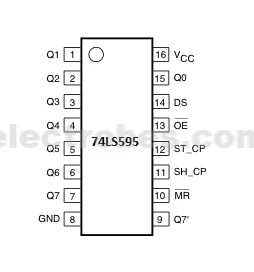 595a.jpg 74HC595 / 74LS595 8-Bit SHIFT REGISTERS with output Latches IC - Image 2