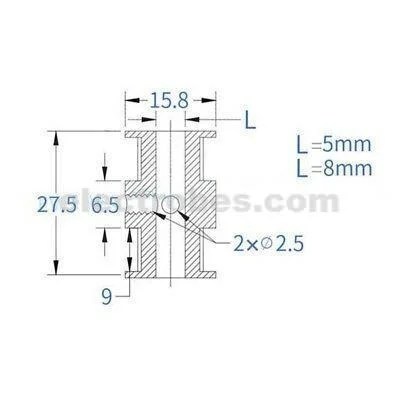 5mm-8mm-Double-Head-Timing-Pulley-20-_1-2.jpg 3D Printer GT2 Double Heads Timing Pulley 20 Teeth Belt CNC - Image 4