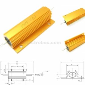 5R 100W Resistor Aluminum Wire Wound Golden