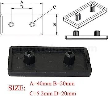 61ezbNHoXaL._AC_UF350350_QL80_.jpg ABS Plastic End Cap Cover for Aluminum Extrusion Profile 2040 - Image 3