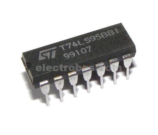 74LS95.jpg 74LS95 4-BIT SHIFT REGISTER / PARALLEL IN AND SERIAL OUT