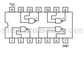 74ls03a.jpg 74LS03 Quad 2-input Positive NAND with Open Collector Output Gate IC - Image 2