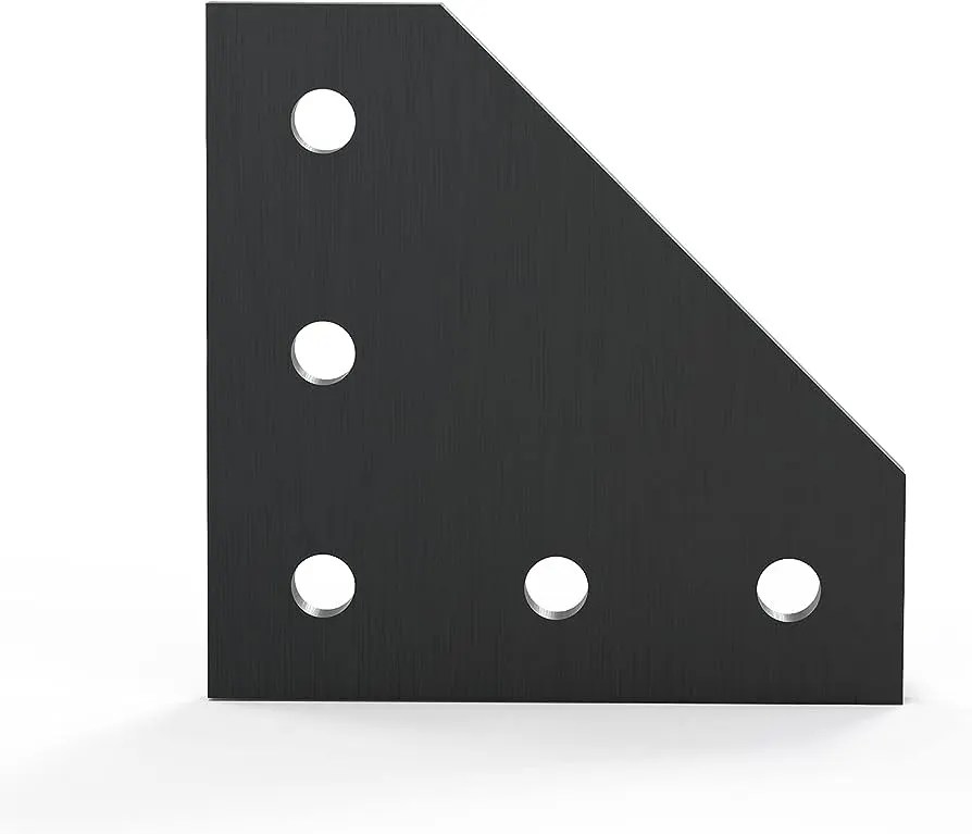 90-Degree-L-Type-Aluminum-Profile-Connector-Joint-Plate-Corner-Bracket-for-2020-Aluminum-Profile-in-pakistan-4.jpg L Shape 2020 Aluminum Extrusion 5 Holes for 2020 Series Aluminum Profile Tee Joint Bracket Outside Joining Plate Silver/Black