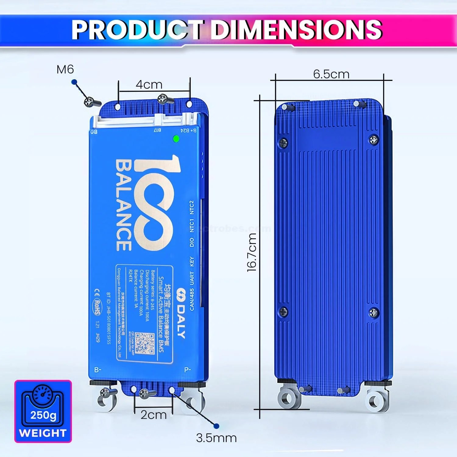 DALY-BMS-100A-8-24S-24-72V-BMS-with-1A-Active-Balancer-and-Builtin-Bluetooth-for-Lithium-LFP-LTO-Battery-Pack-in-Pakistan.jpg DALY 100A 8S-24S Smart BMS with UART, RS485, CAN Port and 1A Active Balancer with Build-in Bluetooth - Image 11