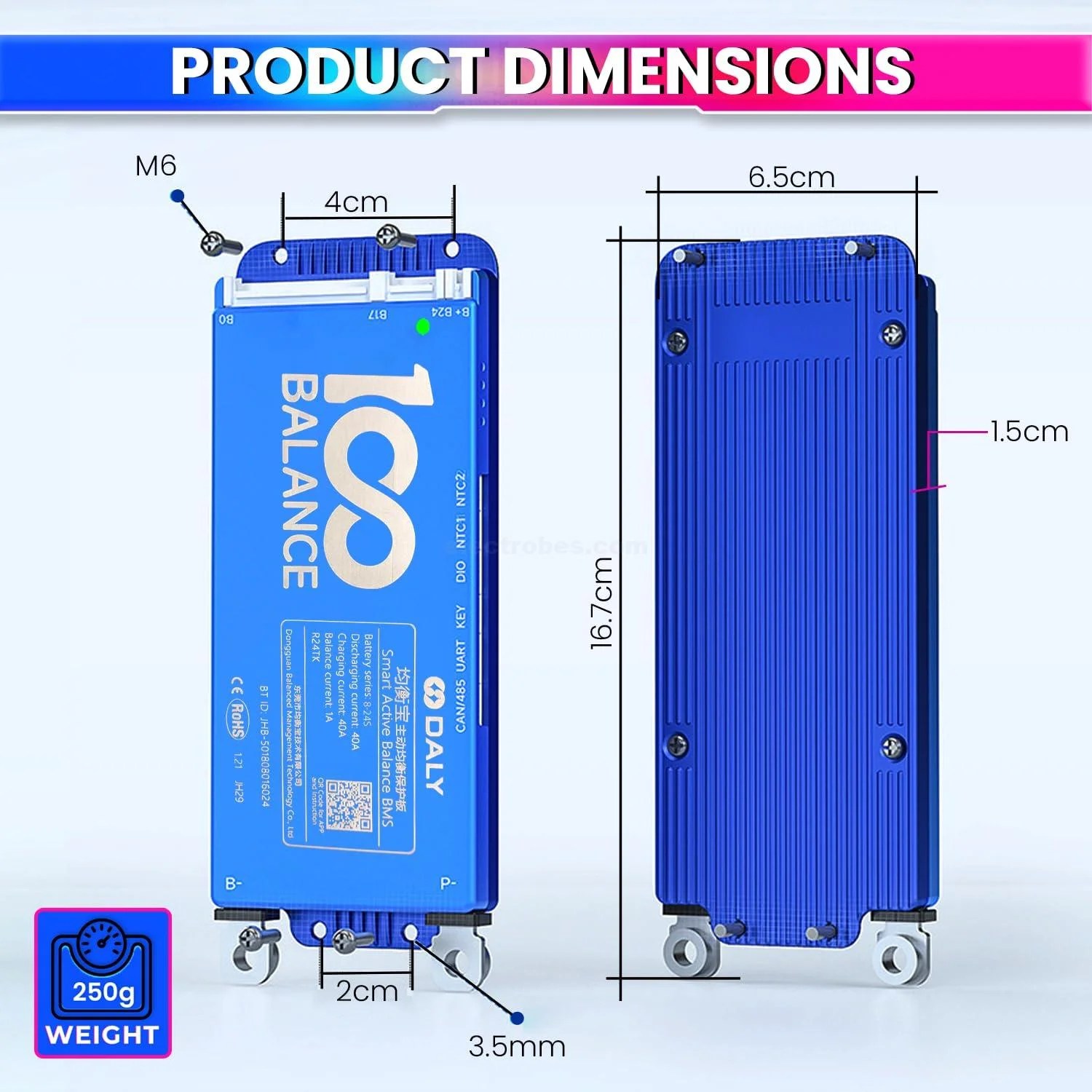 DALY-BMS-40A-8S-24S-24V-48V-60V-72V-BMS-with-1A-Active-Balancer-and-Builtin-Bluetooth-for-Lithium-ion-LFP-LTO-Battery-Pack-in-Pakistan-1.jpg DALY 50A 8S-24S Smart BMS with UART, RS485, CAN Port and 1A Active Balancer with Build-in Bluetooth - Image 4