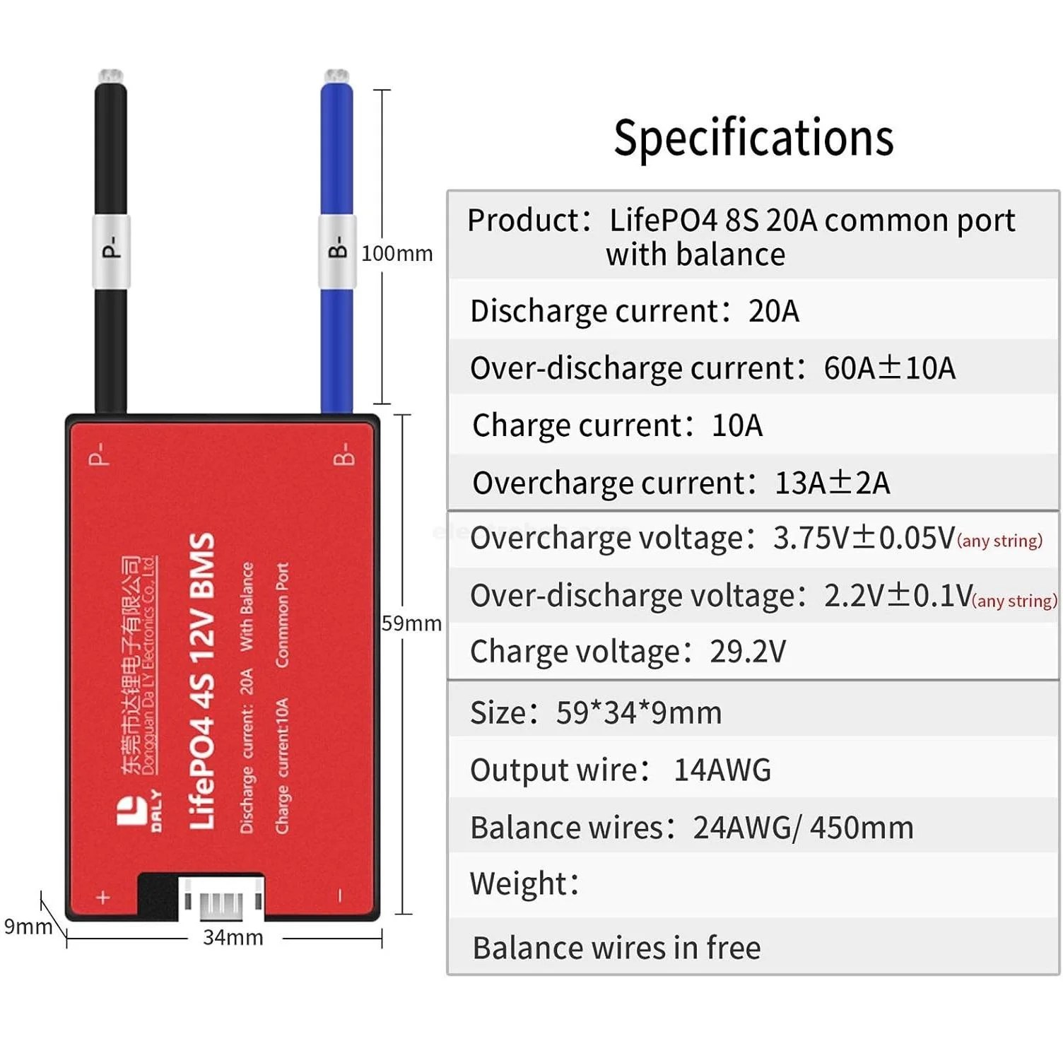 DALY-BMS-8S-24V-20A-3.2V-LiFePO4-Battery-Protection-Module-PCB-Protection-Board-with-Balance-Leads-Wires-NTC-BMS-for-24V-Battery-Pack-in-Pakistan.jpg DALY BMS LFP LifePo4 8S 24V 20A BMS Battery Management System for Lifepo4 Battery Pack Balanced Charging Board - Image 5