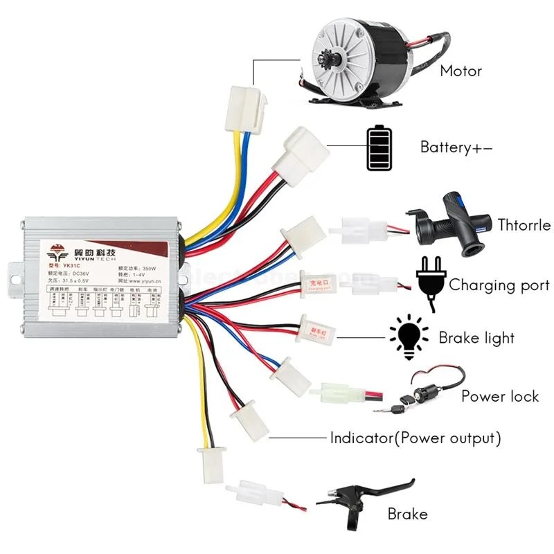 Ebike-Controller-YK31C-36V-48V-500W-Brushed-Motor-Speed-Controller-for-ev-bike-bicycle-conversion-kit-in-Pakistan.jpg 24V 500W Brushed Motor Speed Controller for E-bike bicycle - Image 3