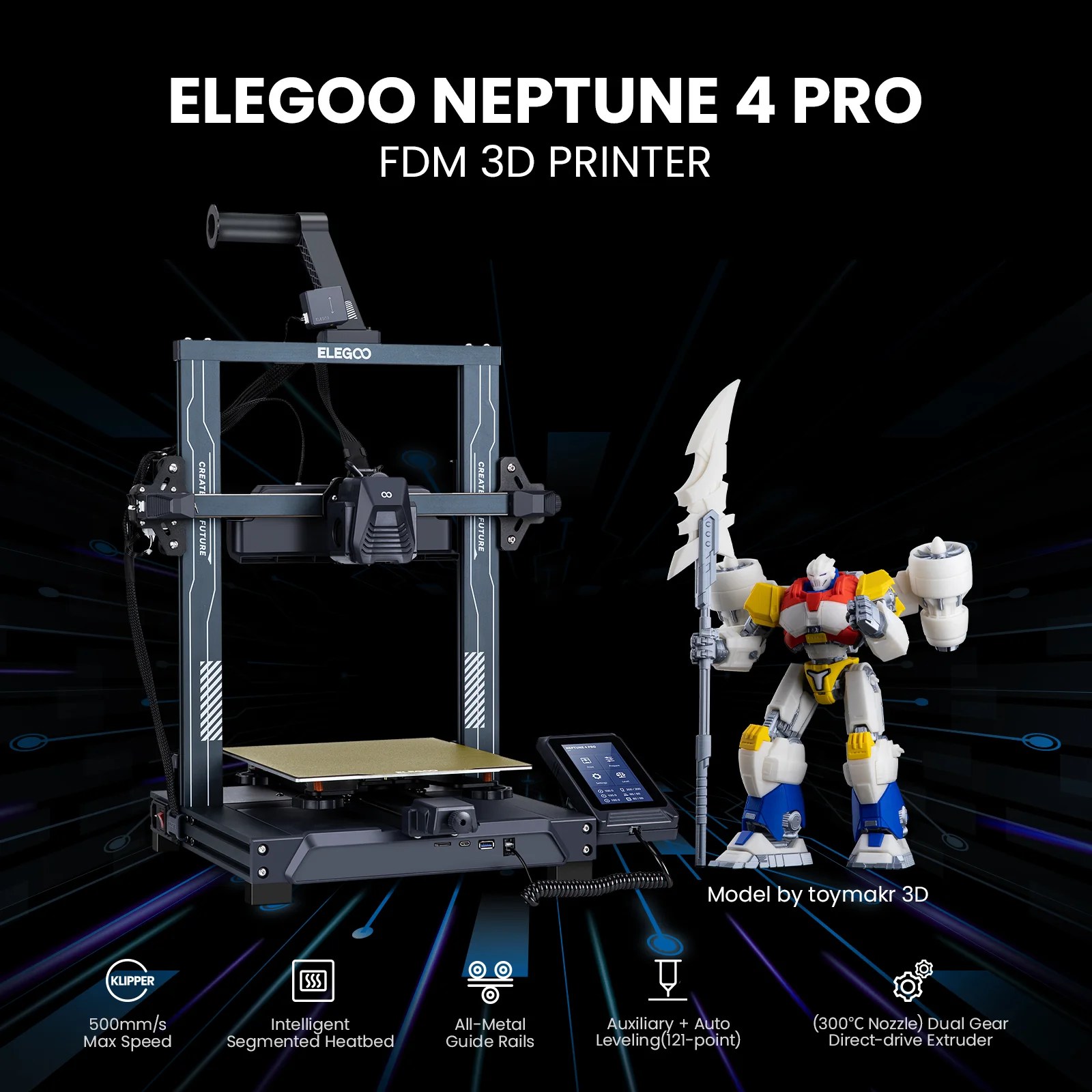Elegoo-Neptune-4-Pro-FDM-3D-Printer-Dual-Gear-Direct-Extruder-best-print-quality-at-best-price-in-pakistan.jpg Elegoo Neptune 4 Pro FDM 3D Printer Dual-Gear Direct Extruder 225x225x265 Bed Size - Image 5