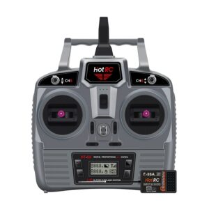 HOTRC 2.4G HT-6A Remote Control 6-Channel Transmitter Receiver Aircraft Multi-rotor Drone