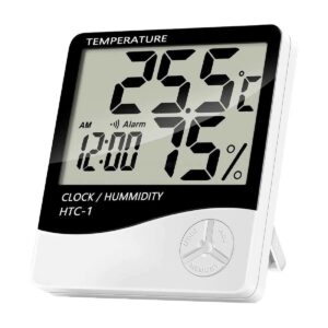 HTC-1 High Accuracy LCD Digital Thermometer Hygrometer with Clock