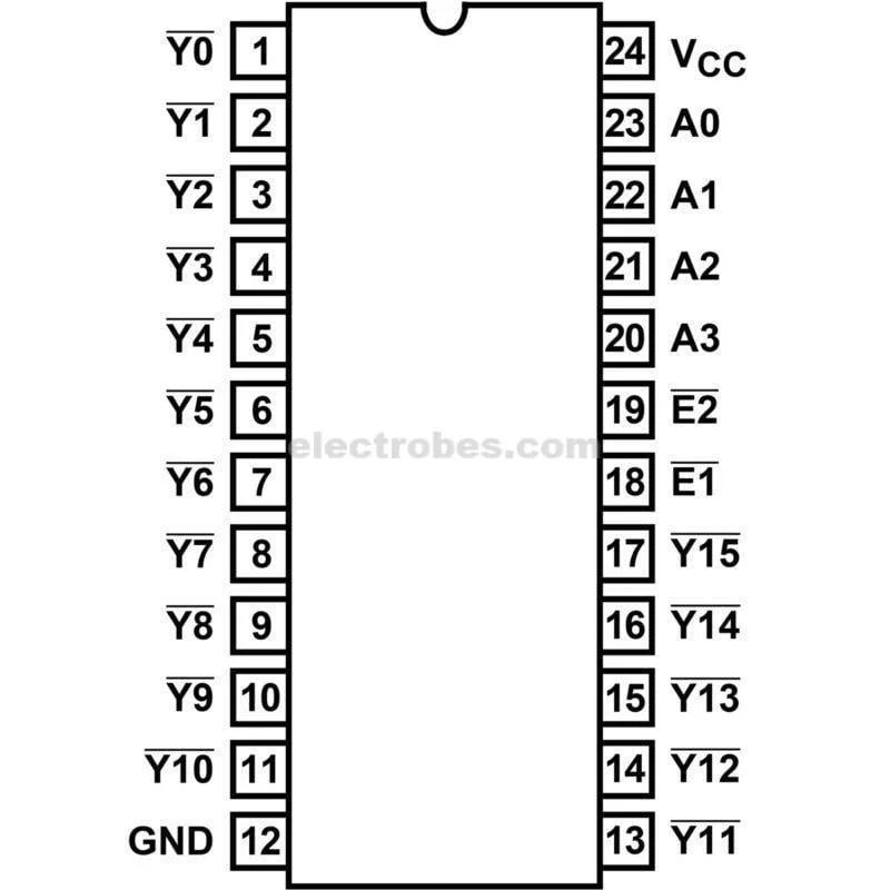 IC-CD74HC154EN-2-800x800-1.jpg 4 to 16 line Decoder / Demultiplexer 74LS154 - Image 3