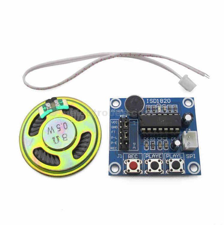 ISD-1820-Voice-recording-module.jpg ISD1820 Voice Recording & Playback Module Sound Sensor with Microphone and 8 Ohm Speaker