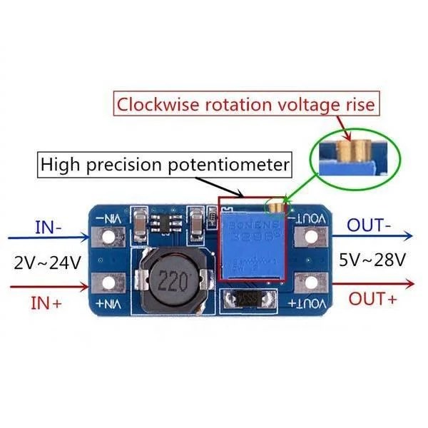 MT3608-DC-DC-2A-Adjustable-Boost-Power-Supply-Converter-Step-Up-Module-2-24v-pinouts.jpg MT3608 DC-DC 2A Adjustable Boost Power Supply Converter Step Up Module 2-24v - Image 3