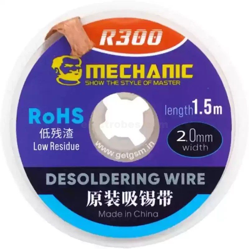 Mechanic-desoldering-braid-de-soldering-wick-soldering-tin-remover-wire-R300-2.0mm-1.5m-in-Pakistan.jpg Mechanic 2.0mm De-soldering Braid Solder Remover Wick 1.5 Meters Long