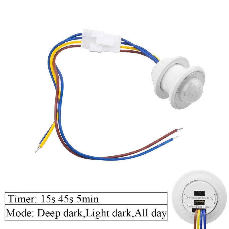 Mini-Motion-Sensor-Light-Switch-110-220V-PIR-Sensor-Smart-Detection-Time-Delay-Adjustable-in-lahore.jpg Mini Motion Sensor Light Switch 110-220V PIR Sensor Smart Detection Time Delay Adjustable Infrared Induction Detector for Strip LED Ceiling Lamp - Image 2