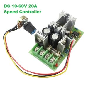 PWM DC Motor Speed Controller Switch DC 20A Current Voltage Regulator 10-60V PWM High Power Drive Module 60A 12V 24V 36V 48V