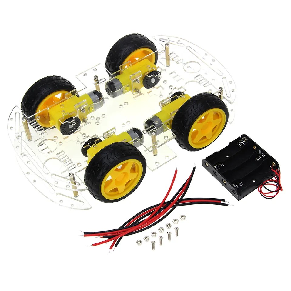 Smart-Car-Kit-4WD-Smart-Robot-Car-Chassis-Kits-with-Speed-Encoder-and-Battery-Box-for-Diy-Kit-in-pakistan-2.jpg Arduino 4WD Smart Robotics Robot Car Chassis Kit with DC Motor Set - Image 3