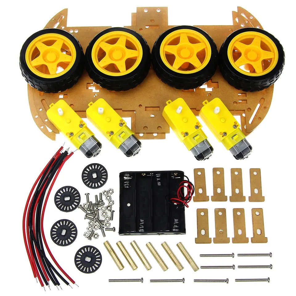 Smart-Car-Kit-4WD-Smart-Robot-Car-Chassis-Kits-with-Speed-Encoder-and-Battery-Box-for-Diy-Kit-in-pakistan-3.jpg Arduino 4WD Smart Robotics Robot Car Chassis Kit with DC Motor Set - Image 4