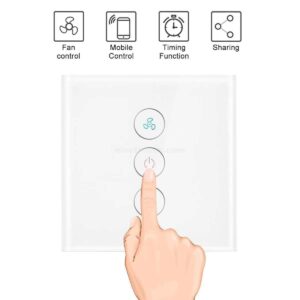 Smart Fan Dimmer Wall Mount WiFi Switch APP Controlled Touch Switch EU 100-240V