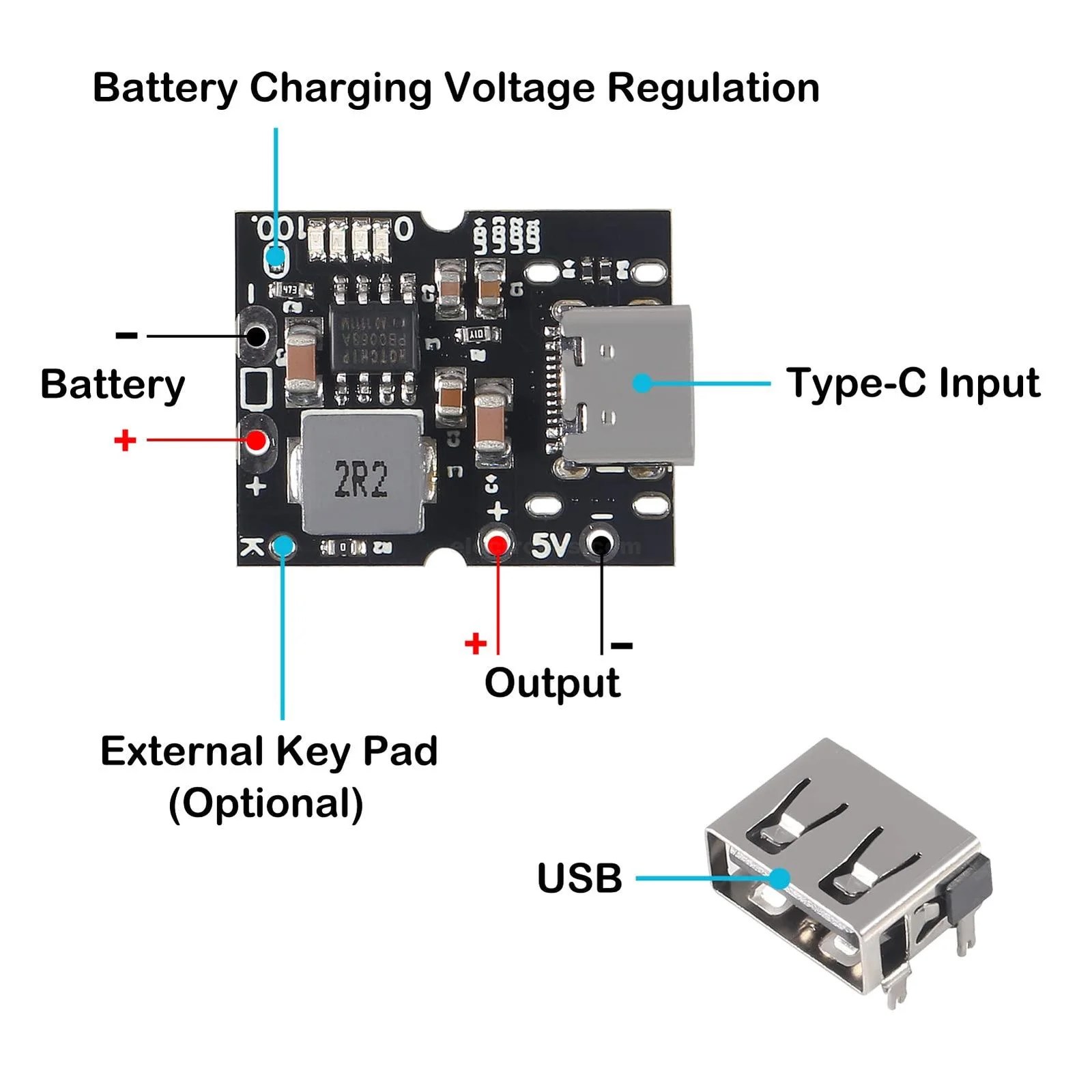 Type-c-Usb-5v-2a-Boost-Converter-Step-up-Power-Module-in-pakistan.jpg Type-C USB 5V 2A Boost Converter Step-Up Power Module Lithium Battery Charging Protection Board - Image 3
