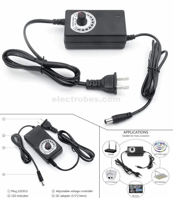 VA124S-F5A.jpg AC220 Universal Adjustable DC 3V-24V 3A Adapter