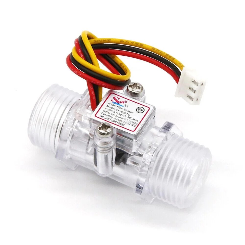YF-S201C-Water-Liquid-Flow-Sensor-Flowmeter-in-pakistan.jpg YF-S201C G 1/2″ Water Flow Sensor Fluid Flowmeter Switch Counter 1-30L/min Meter