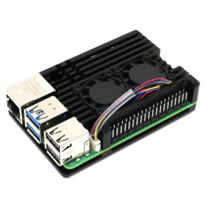 Aluminum Alloy Armor Case for Raspberry Pi 5 Heatsink Cooler Case with Dual PWM Cooling Fan for Raspberry Pi 5 8GB/4GB