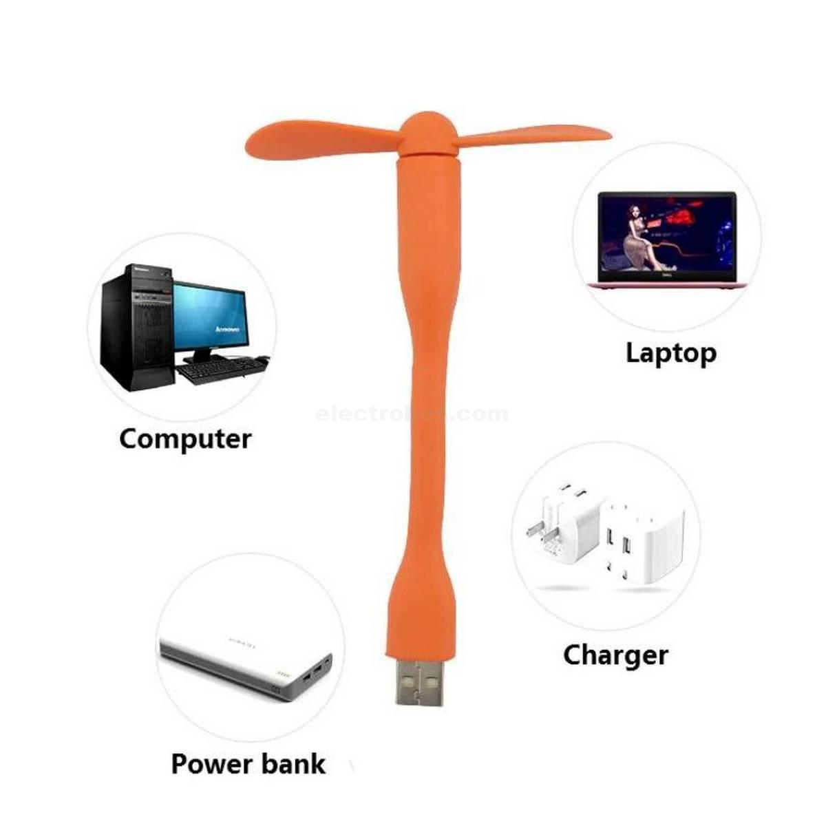 bfb80ee2b49ba21499d08487536b25cb.jpg USB Flexible Mini Portable Adjustable Cooling Fan – Orange - Image 2