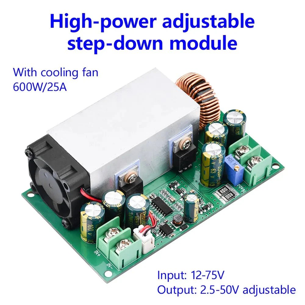 dc-dc-high-power-600w-adjustable-step-down-power-supply-module-with-fan-12v-80v-to-2-5v-50v-buck-converter-25a-constant-current-at-best-price-in-pakistan-1.jpg DC-DC High Power 600W Adjustable Step-down Power Supply Module With Fan 12V-80V To 2.5V-50V Buck Converter 25A Constant Current - Image 2