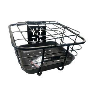 Electric Bike Metallic Front Basket – Black