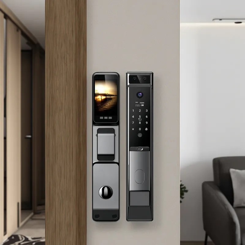 qleung-s914max-3d-face-tuya-wifi-automatic-lock-fingerprint-code-card-smart-door-lock-with-peephole-camera-at-best-price-in-pakistan-2.jpg S914MAX 3D Face Tuya Wifi Automatic Lock Fingerprint Code Card Smart Door Lock with Peephole Camera - Image 5