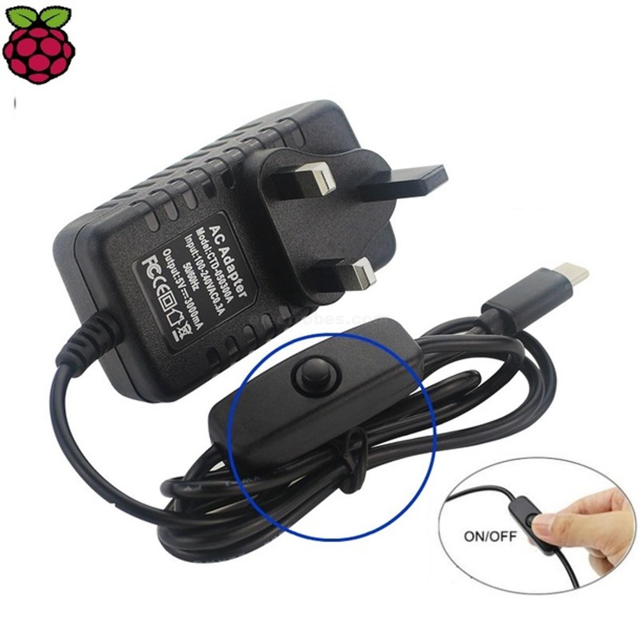 raspberry-pi-4-5-type-C-5V-3A-power-adapter-charger-with-switch-in-Pakistan.jpg 5V 3Amp Type-C Adapter Charger for Raspberry Pi 4