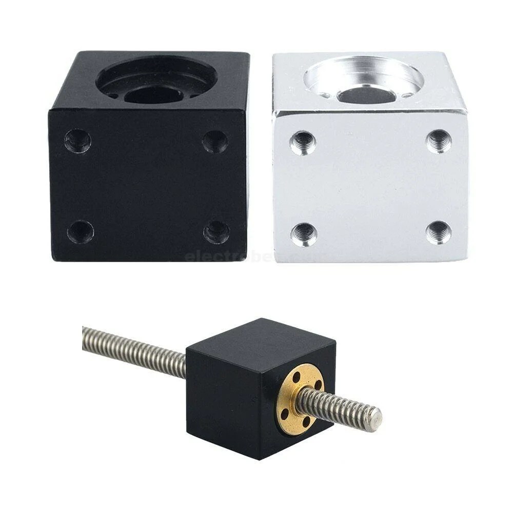 s-l1200.jpg T8 Lead Screw Conversion Nut Seat Aluminum Support Block (Silver) - Image 2