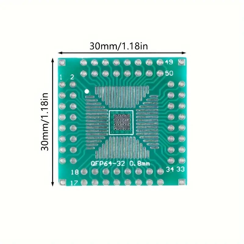 smd-to-dip16-adapter-dual-side-at-best-price-in-pakistan-1.jpg QFP64-32 0.8mm SMD to DIP16 Adapter Dual Side - Image 2