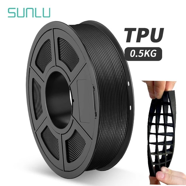 sunlu-0.5kg-black-tpu-3d-printer-material-3d-filament-for-3d-printing-at-best-price-in-Pakistan.jpg SUNLU TPU 1.75mm Flexible 3D Printer Filament 95A Shore Hardness 0.5kg Roll - Image 2