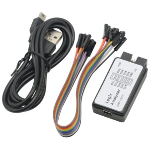 USB Logic Analyzer Set 24MHz Mini Logic Analyzer 8 Channel Input Logic Analyzer Device with USB Cable and Jump Wire